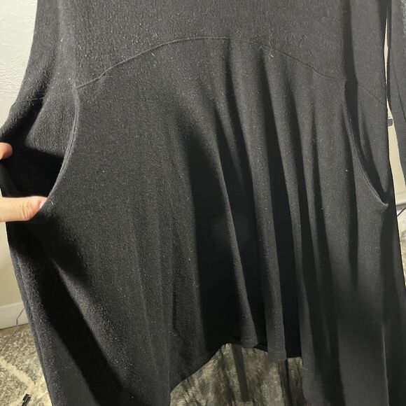 Soft Surroundings Women's black turtleneck sweater dress large buttonback Pocket - Picture 5 of 9